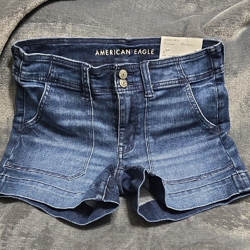 American Eagle Outfitters Women's Dark Blue Jean Shorts